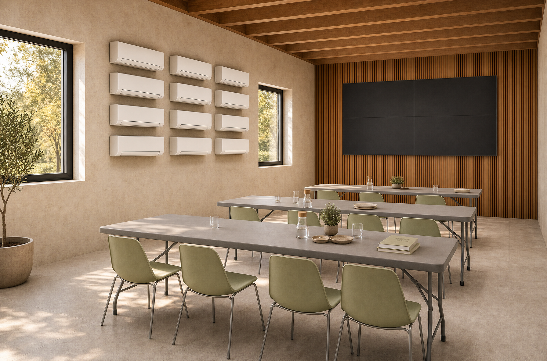 Dasselbe Rendering nach der Veredelung mit Renderfein – fotorealistisch, warmes Tageslicht
